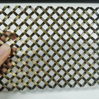 ISO9001 Sertifikasi Hiasan Woven Wire Mesh Mudah Untuk Membersihkan Desain 10mm Flat Pitch