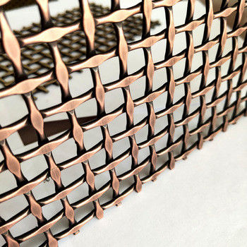 Flat Pitch 10mm Dekoratif Woven Wire Mesh Dengan Diameter Flat Of 1.5×3.5mm Dan Berat Of 8.6 Kgs/m2