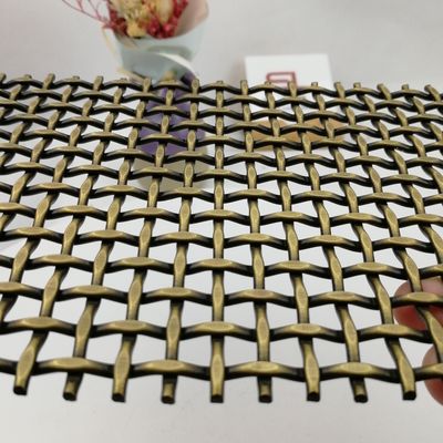 Flat Pitch 10mm Dekoratif Woven Wire Mesh Dengan Diameter Flat Of 1.5×3.5mm Dan Berat Of 8.6 Kgs/m2