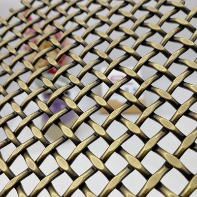 Kisi-kisi Dekoratif Kuningan Mewah Pitch Weft 18mm Interior Upgrade Bersertifikasi SGS