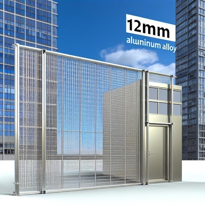 Tirai Mesh Arsitektur Alloy Aluminium 12mm untuk Fasad Bangunan