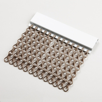 Dekoratif Chainmail Ring Mesh Tirai Layar Bangunan Fasad Warna Alami