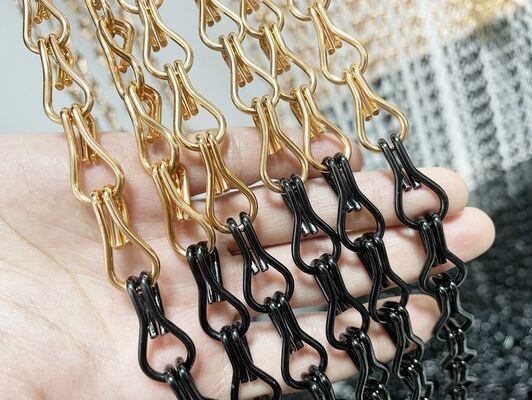 Fireproof Customizable Aluminum Chain Link Curtain with Good Ventilation for Furniture and Art Installation