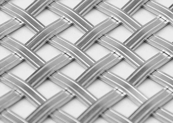 Partisi Stainless Steel Kawat Datar Untuk Arsitektur Woven Wire Mesh