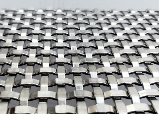 Stainless Steel Dekoratif Metal Mesh Wall Cladding Untuk Arsitektur Woven Wire Mesh