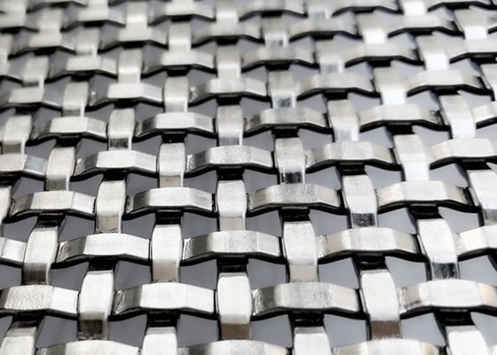 Stainless Steel Dekoratif Metal Mesh Wall Cladding Untuk Arsitektur Woven Wire Mesh