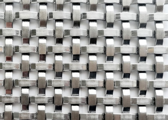 Stainless Steel Dekoratif Metal Mesh Wall Cladding Untuk Arsitektur Woven Wire Mesh
