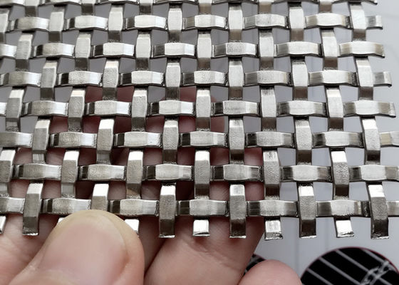 Stainless Steel Dekoratif Metal Mesh Wall Cladding Untuk Arsitektur Woven Wire Mesh