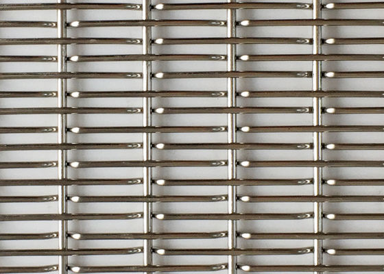 SS Polos Woven Metal Dekoratif Partitionl Screen Untuk Arsitektur Woven Wire Mesh