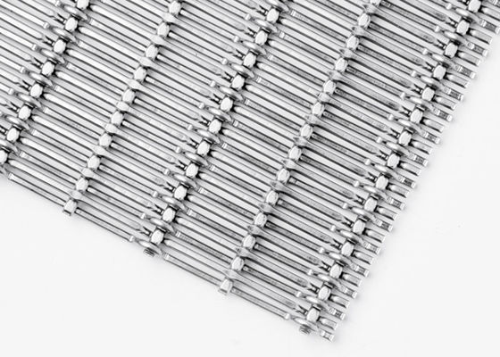 Lemari Dekoratif Warna Alami Stainless Steel Dan Noda Untuk Arsitektur Anyaman Wire Mesh