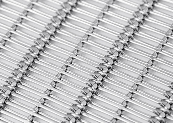 Lemari Dekoratif Warna Alami Stainless Steel Dan Noda Untuk Arsitektur Anyaman Wire Mesh