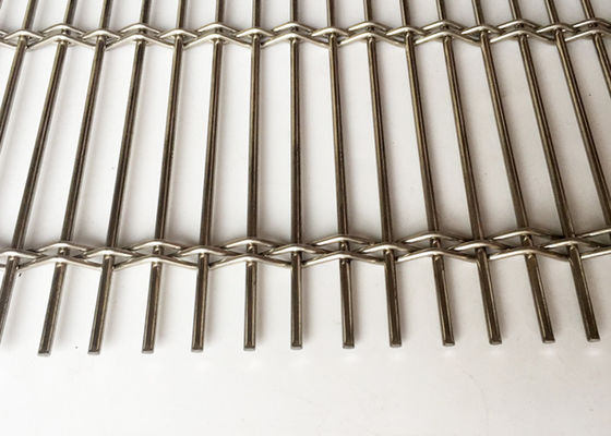 SS304 Plain Weave Metal Dekoratif Eksterior Fasad Untuk Arsitektur Woven Wire Mesh