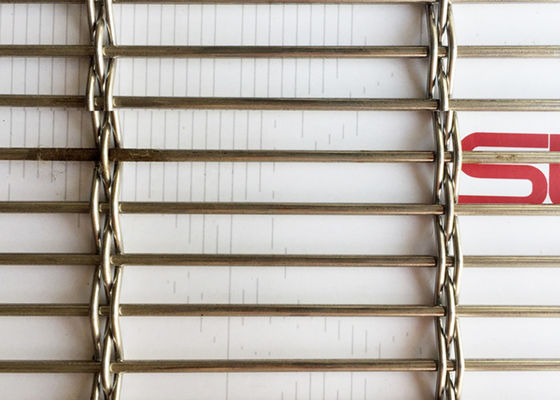 SS304 Plain Weave Metal Dekoratif Eksterior Fasad Untuk Arsitektur Woven Wire Mesh