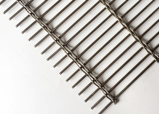 SS304 Plain Weave Metal Dekoratif Eksterior Fasad Untuk Arsitektur Woven Wire Mesh
