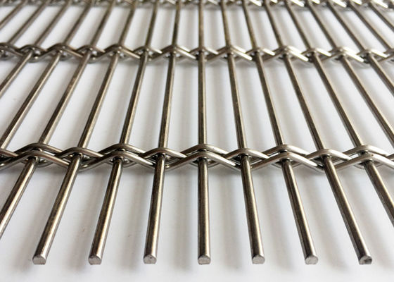 SS304 Plain Weave Metal Dekoratif Eksterior Fasad Untuk Arsitektur Woven Wire Mesh