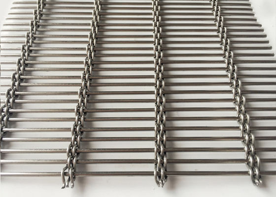 SS Warna Alami Lemari Logam Tenunan Polos Dan Tangga Dekoratif Untuk Arsitektur Tenunan Wire Mesh