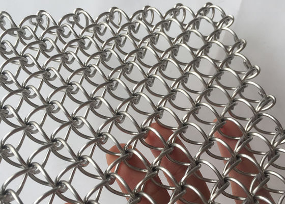 20m Fasad Warna Alami Crimped Woven Wire Mesh 2.5mm Titanium Plating