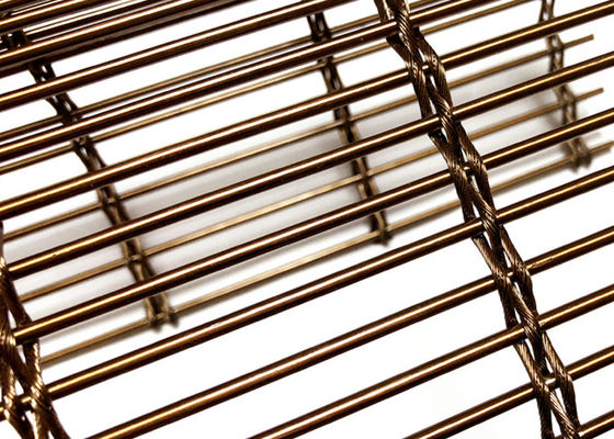 Rose Gold 10ft Stainless Steel Grill Mesh Curtain Plain Weave Nano Coating