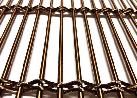 Rose Gold 10ft Stainless Steel Grill Mesh Curtain Plain Weave Nano Coating