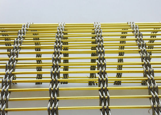 Oksidasi Anodik Stainless Steel Arsitektur Mesh Aluminium Metal 7mm 50m
