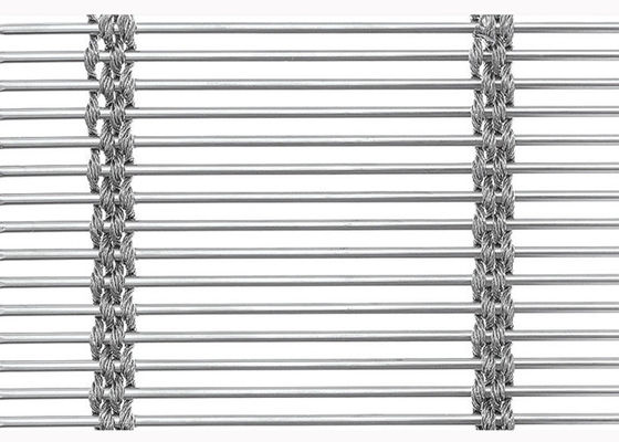 Anti Alkali Partisi Stainless Steel Arsitektur Mesh Rope Rod 44,7% Pembukaan