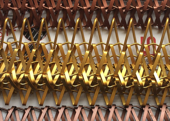 36m Metal Weave Spiral Wire Mesh Conveyor Dekorasi Fasad