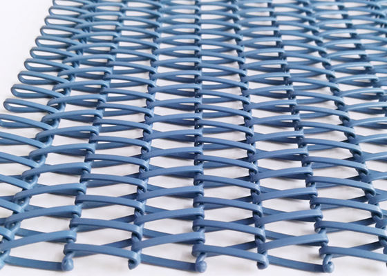 5m Baja Karbon Rendah Spiral Wire Mesh Conveyor Belt Dicat Selesai