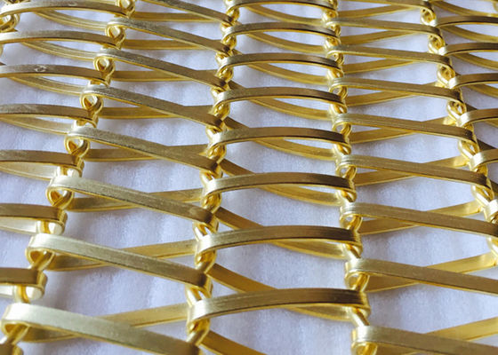 12mm Partisi Tembaga Wire Mesh Layar Dekoratif Fasad Segitiga