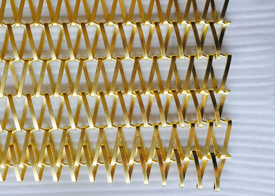 12mm Partisi Tembaga Wire Mesh Layar Dekoratif Fasad Segitiga