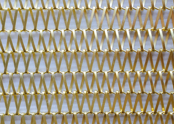 12mm Partisi Tembaga Wire Mesh Layar Dekoratif Fasad Segitiga