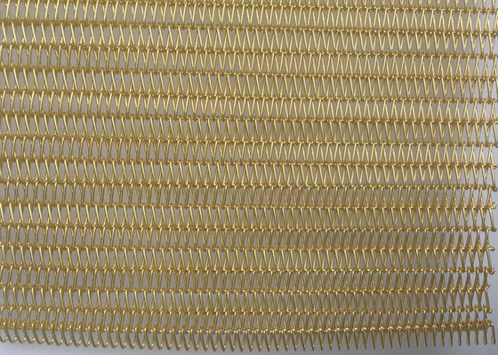 PVD Tembaga Tirai Logam Spiral Wire Mesh Ketahanan Oksidasi
