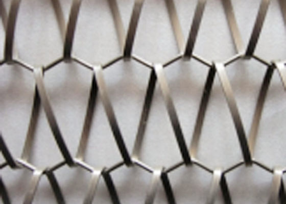6.5mm 304 Spiral Wire Mesh Woven Stainless Steel Fabric Tarik Tinggi