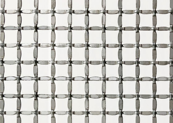 Warna Alami 2.5mm Timbul Kunci Crimp Wire Mesh Metal Screen Untuk Pintu Kabinet