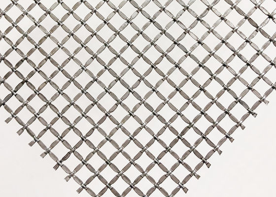 Warna Alami 2.5mm Timbul Kunci Crimp Wire Mesh Metal Screen Untuk Pintu Kabinet