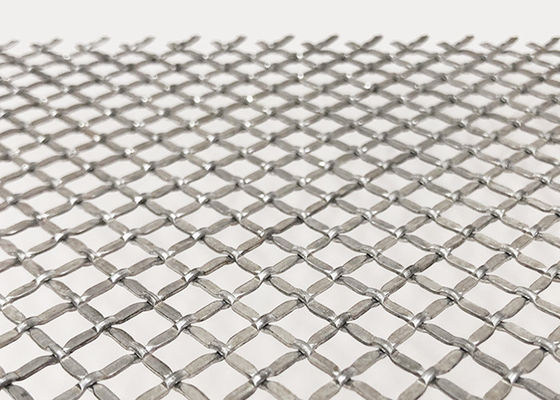 Warna Alami 2.5mm Timbul Kunci Crimp Wire Mesh Metal Screen Untuk Pintu Kabinet