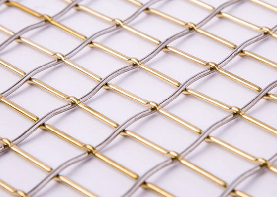 SS321 2.5m Lock Crimp Wire Mesh Lubang Persegi