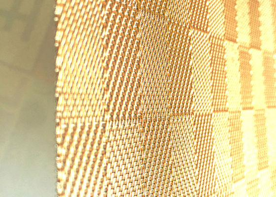 8ft Gold Glass Laminated Wire Mesh Antiwear Untuk Furnitur Dan Tangga