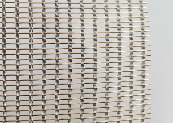 Kain Mesh Dekoratif ISO9001 SS316 Disemprot 0.94mm Wire Mesh Glass