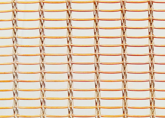 SHUOLONG SS304 Kaca Laminated Wire Mesh Eco Woven Tembaga Dinding Cladding