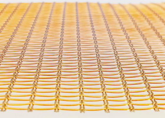 SHUOLONG SS304 Kaca Laminated Wire Mesh Eco Woven Tembaga Dinding Cladding