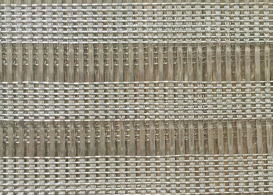 120m Woven Glass Laminated Wire Mesh Desain Interior Bangunan Fasad