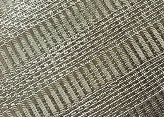 120m Woven Glass Laminated Wire Mesh Desain Interior Bangunan Fasad