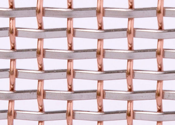 4mm 8m Merah Tembaga Dekoratif Metal Mesh Screen Rigid Metal Anti Impact