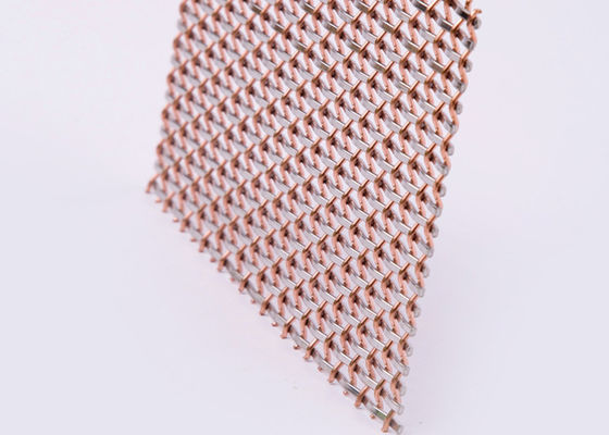 4mm 8m Merah Tembaga Dekoratif Metal Mesh Screen Rigid Metal Anti Impact