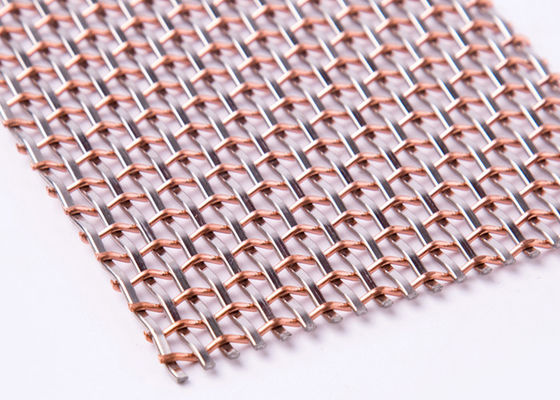 4mm 8m Merah Tembaga Dekoratif Metal Mesh Screen Rigid Metal Anti Impact