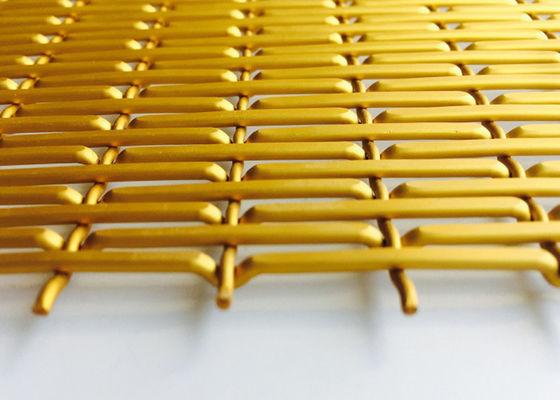 Emas Aluminium Anodized Dekoratif Woven Wire Mesh Sheets XY 6010
