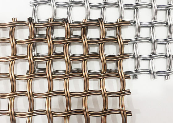 6mm Partisi Dekoratif Woven Wire Mesh Grid Panel Untuk Pagar Pembatas Tangga