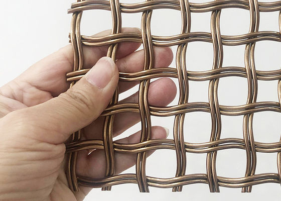 6mm Partisi Dekoratif Woven Wire Mesh Grid Panel Untuk Pagar Pembatas Tangga