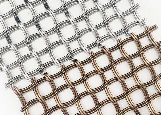 6mm Partisi Dekoratif Woven Wire Mesh Grid Panel Untuk Pagar Pembatas Tangga
