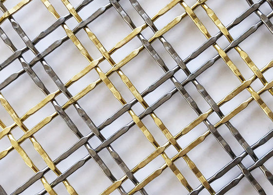 3.3mm 30m Antique Brass Dekoratif Woven Wire Mesh Grilles Untuk Pintu Kabinet